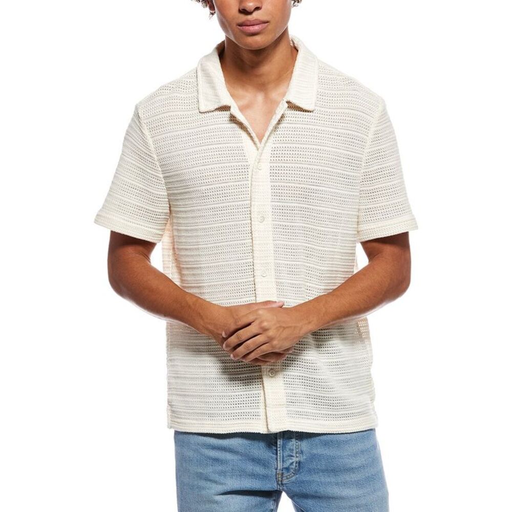 Madewell Mens  Jacquard Knit Shirt, White